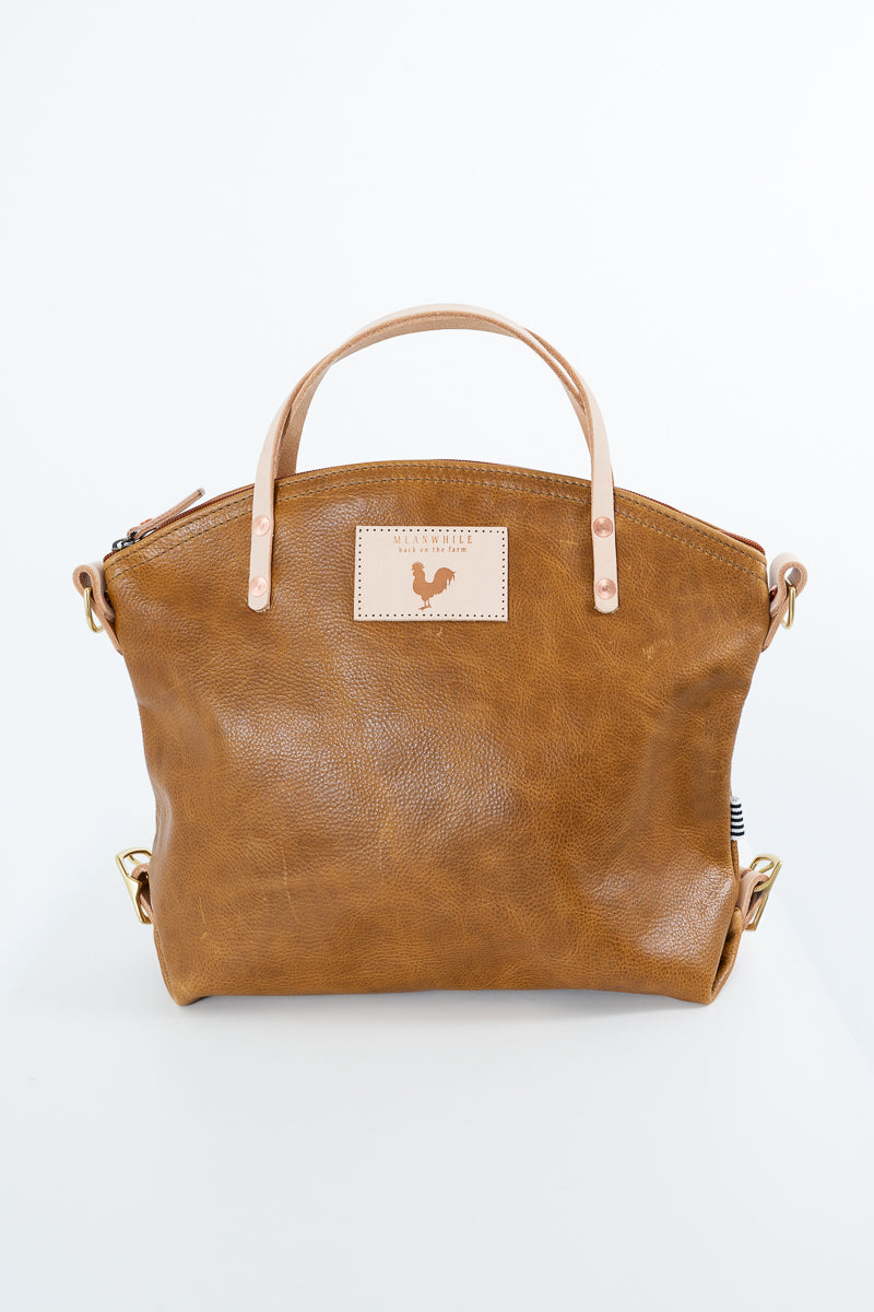 Camel Leather Convertible Backpack 2.0
