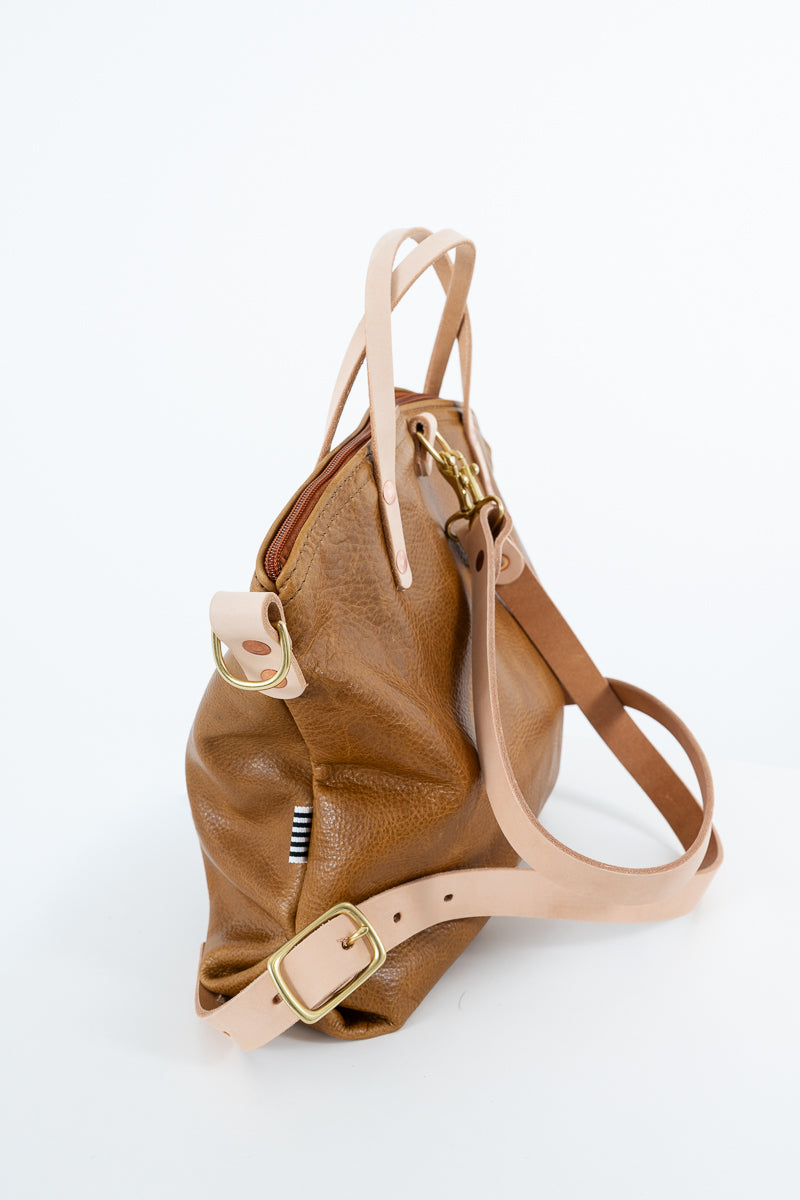 Camel Leather Convertible Backpack 2.0