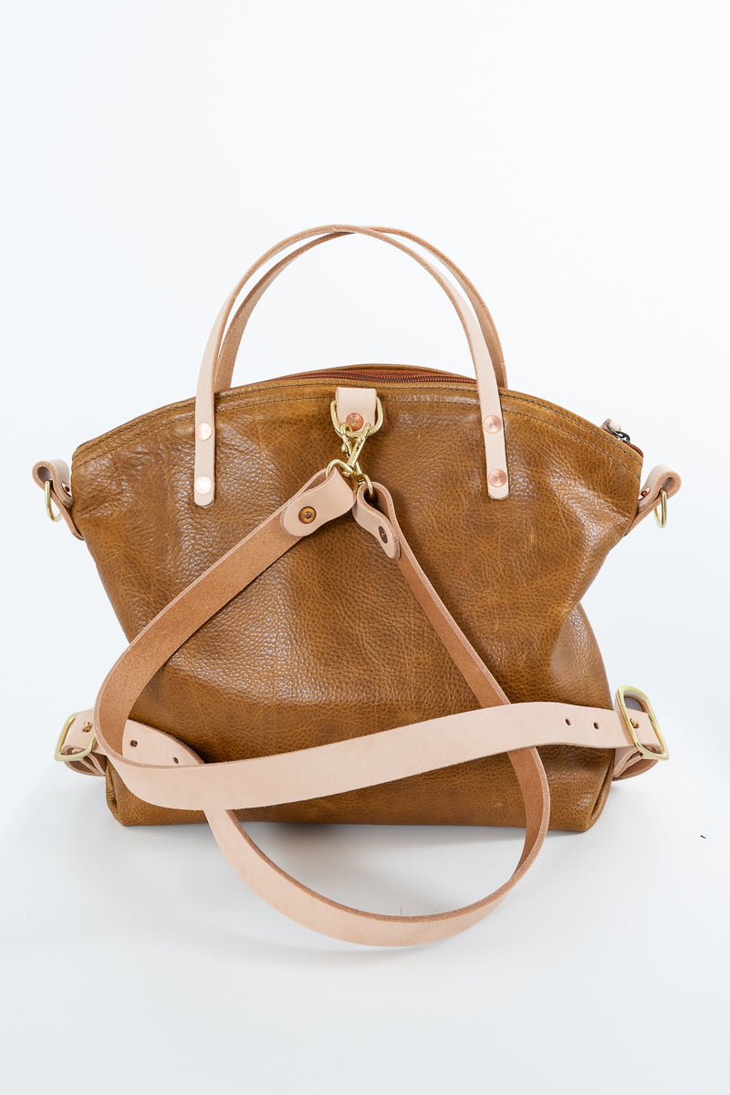 Camel Leather Convertible Backpack 2.0