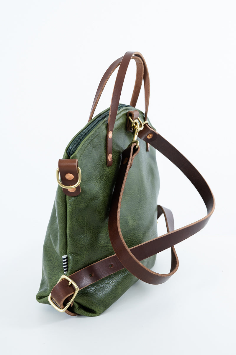 Hunter Green Leather Backpack 2.0