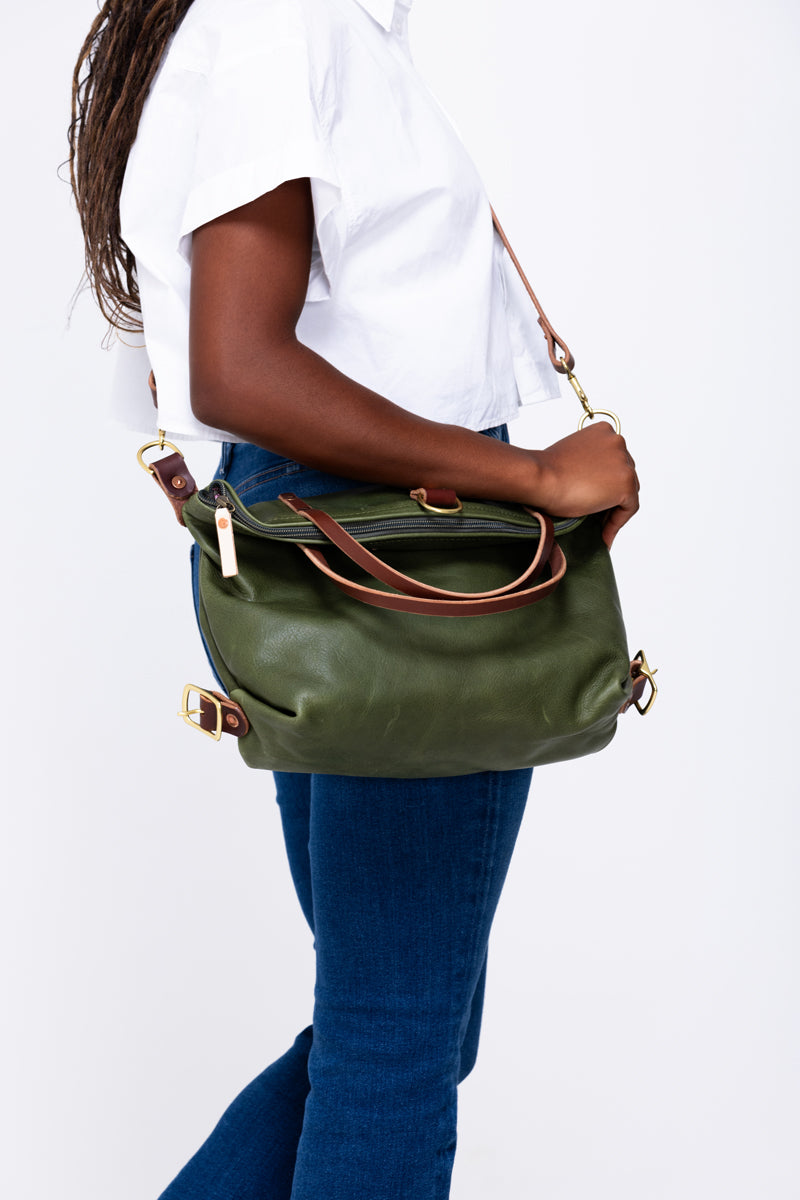 Hunter Green Leather Backpack 2.0