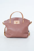 Handmade Rose Pink Leather Convertible Backpack