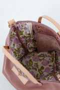 Handmade Rose Pink Leather Convertible Backpack