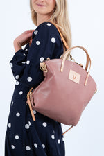 Mauve Leather Convertible Backpack 2.0