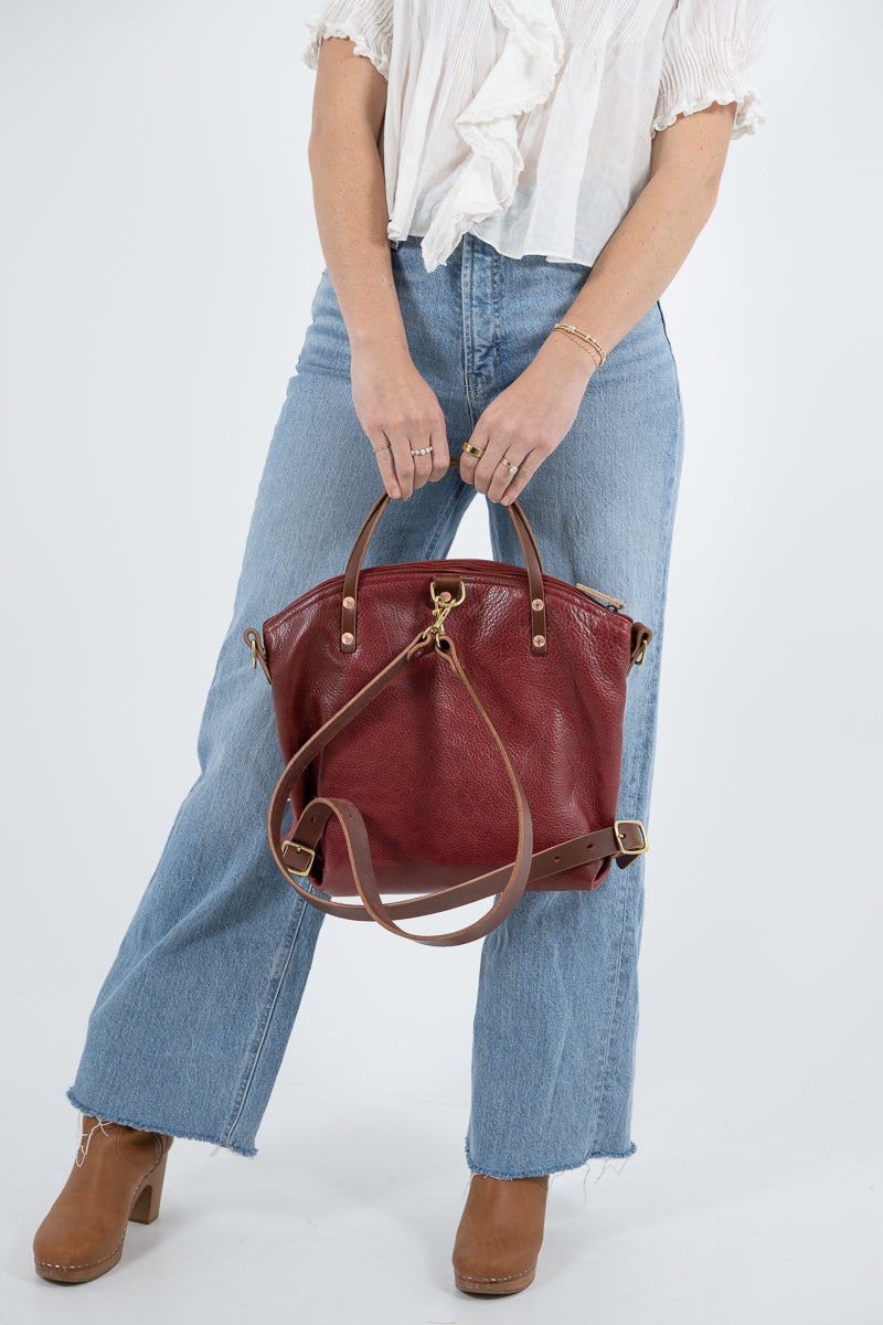 Ruby Red Backpack Ruby Red Leather Backpack 2.0 | Red Leather Convertible Backpack