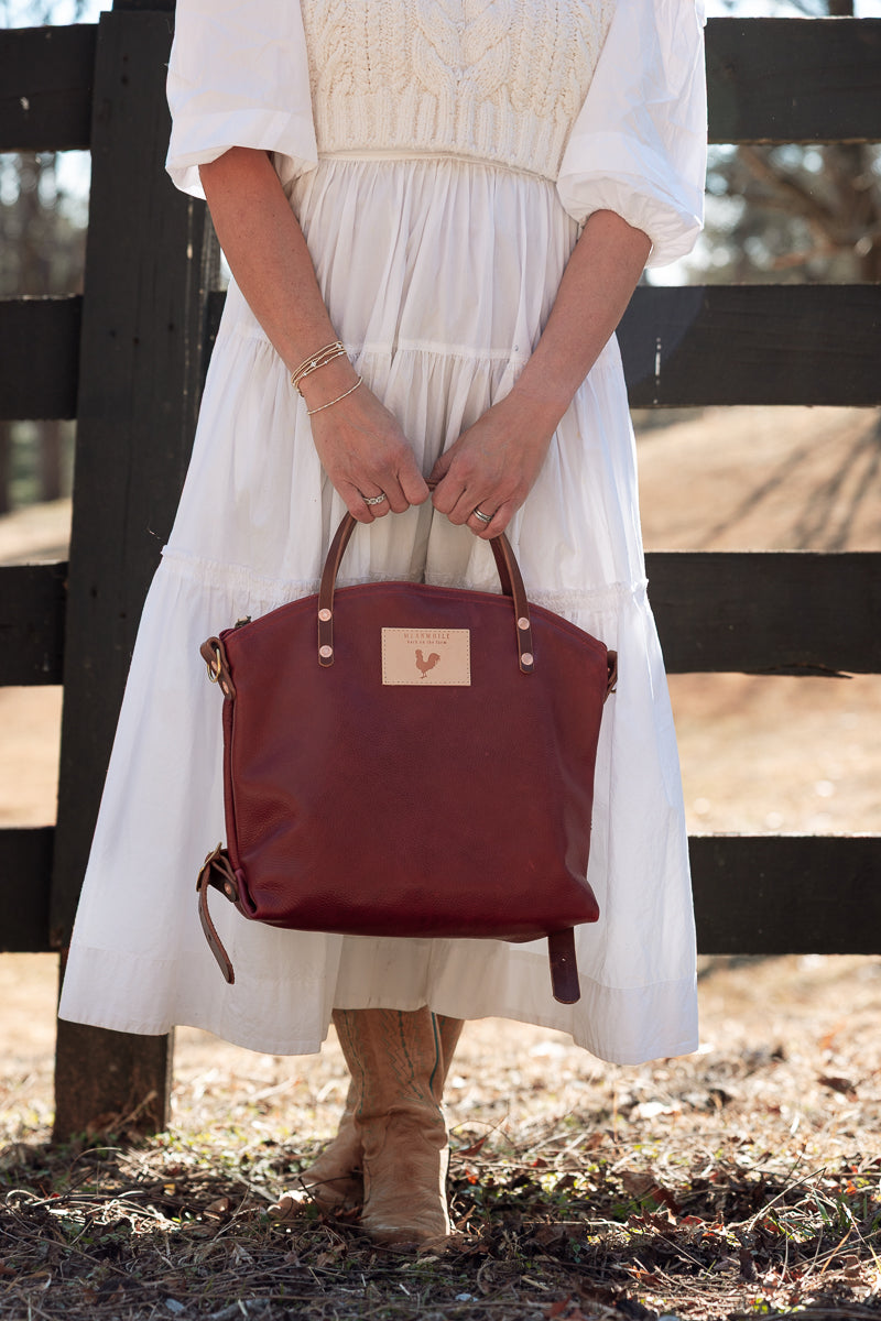 Ruby Red Leather Convertible Backpack 2.0