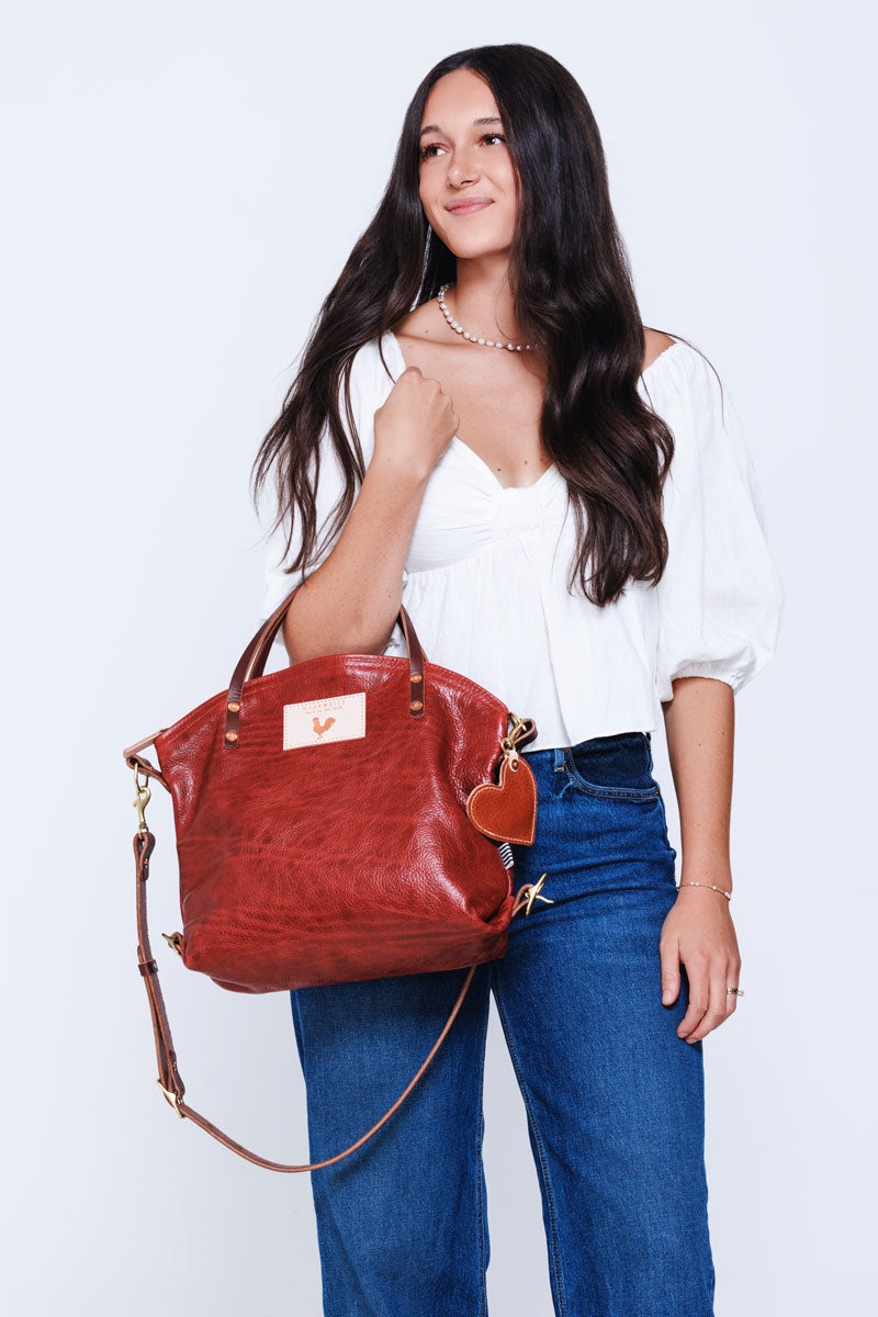Ruby Red Backpack Ruby Red Leather Backpack 2.0 | Red Leather Convertible Backpack