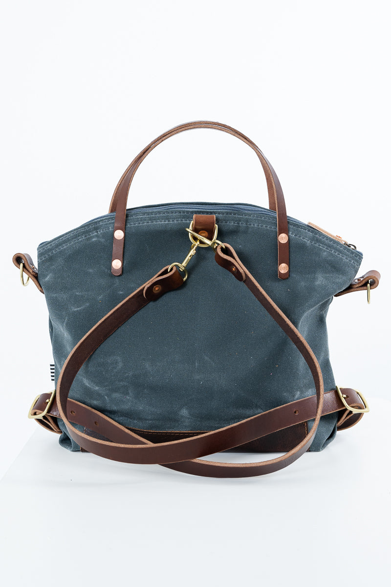 Slate Blue Wax Canvas Backpack 2.0