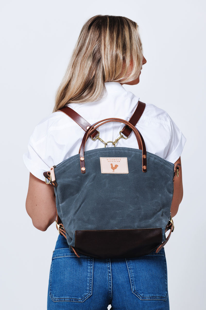 Slate Blue Wax Canvas Backpack 2.0 | Meanwhile Back on the Farm