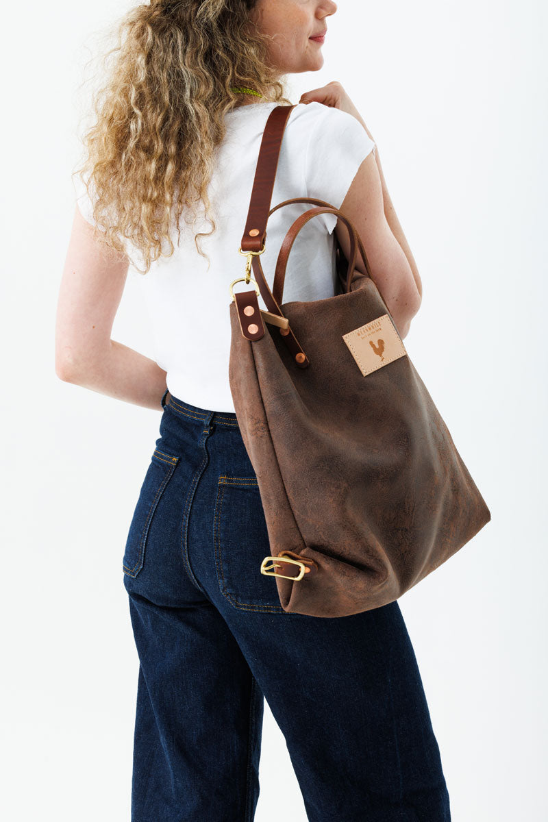 Birch Mocha Leather Backpack |Brown Tote Bag Leather| Meanwhile