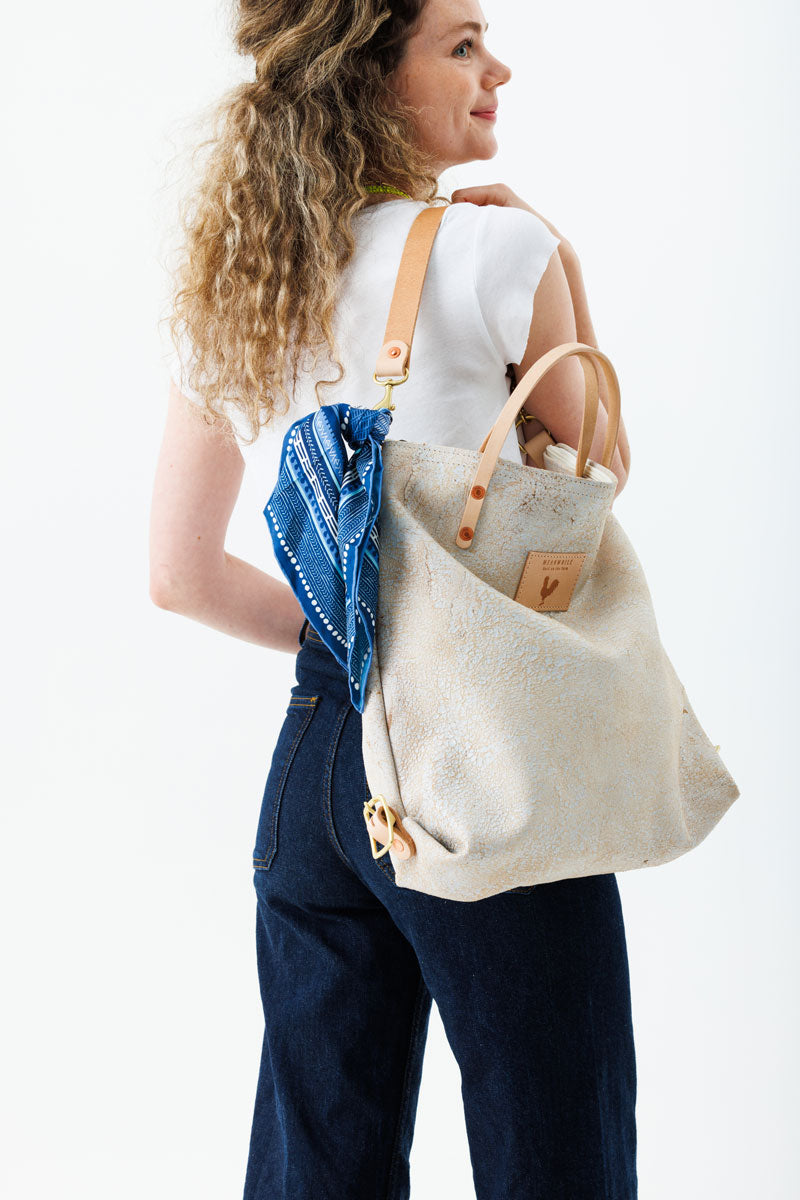 Birch White Leather Backpack |Genuine Leather Purse Backpack