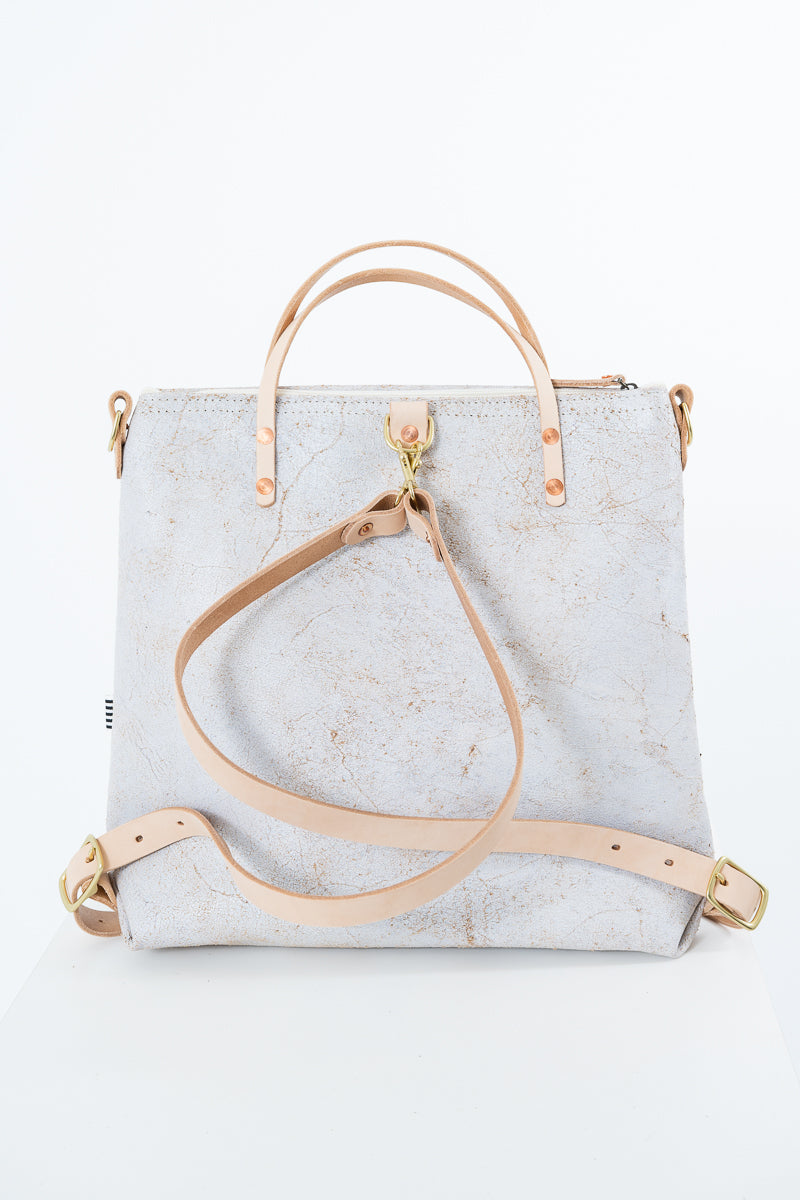 Birch White Leather Backpack |Genuine Leather Purse Backpack