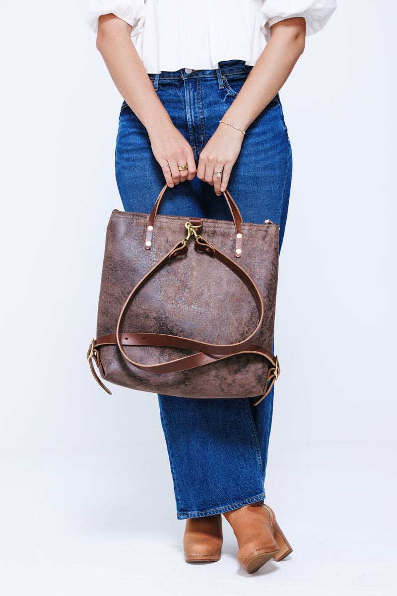 Birch Mocha Leather Backpack |Brown Tote Bag Leather| Meanwhile