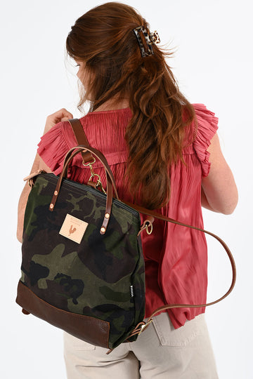 7am mini backpack camo forest Camo Waxed Canvas Original Backpack