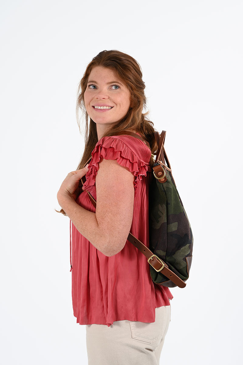 Meanwhile Camouflage Wax Canvas Backpack | Camo Backpack