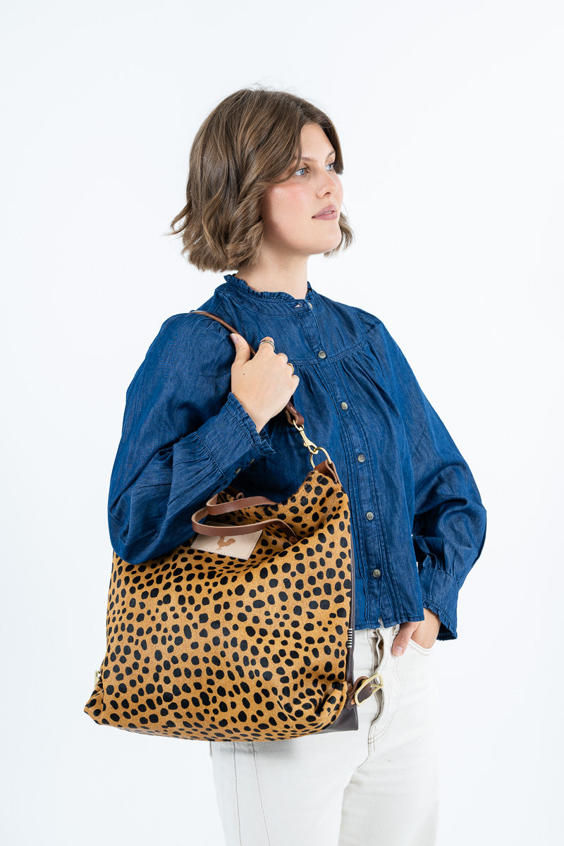 Cheetah Hair on Hide Leather Original Backpack