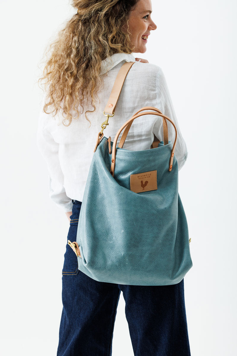 blue leather backpack handbag Dusty Blue Leather Backpack | Ladies Leather Backpack Purse
