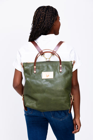 Hunter Green Leather Original Backpack