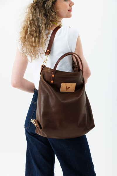 Mocha Tuscan Leather Backpack | Brown Leather Backpack Purse