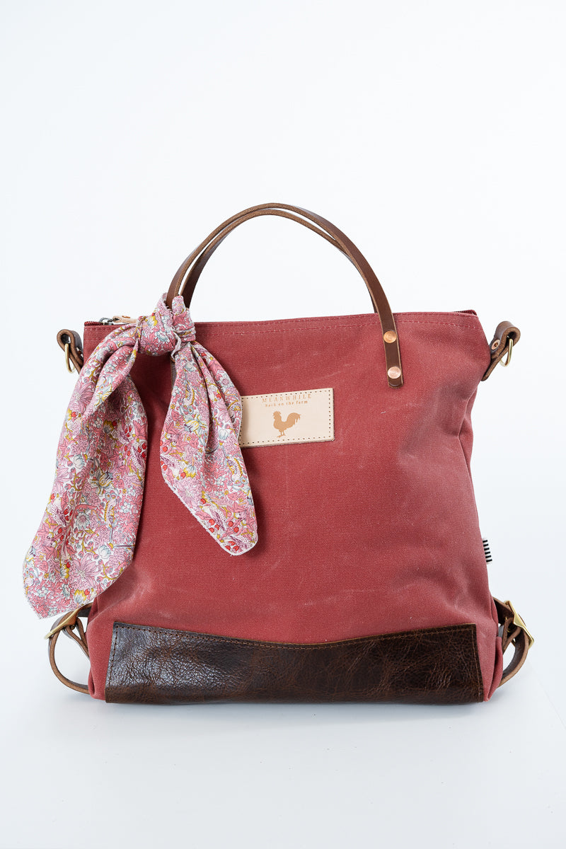 Nantucket Waxed Canvas Original Backpack | Red Canvas Backpack
