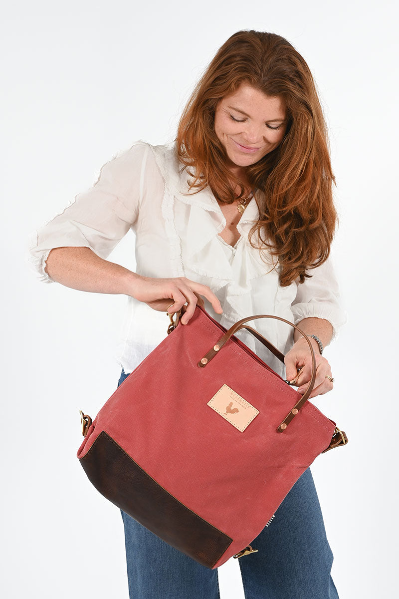 バッグ merukeru Nantucket Waxed Canvas Original Backpack | Red Canvas Backpack