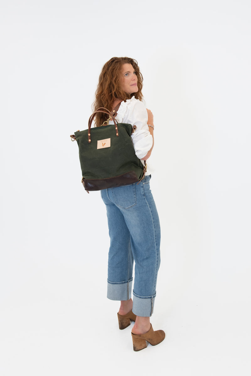 Olive Waxed Canvas Original Backpack | Olive Canvas Backpack