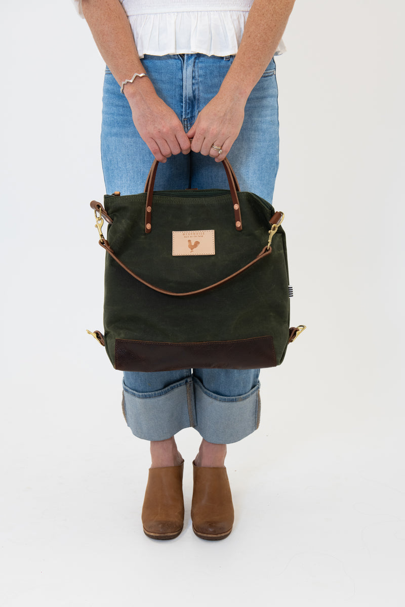 Olive Waxed Canvas Original Backpack | Olive Canvas Backpack