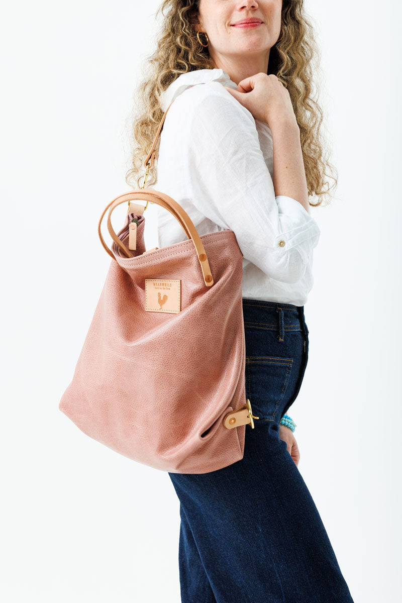 Borry Rosa Backpack Rose Leather Original Backpack | Pink Leather Backpack