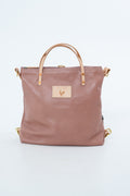 Hand Sewn Rose Pink Leather Backpack