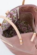 Hand Sewn Rose Pink Leather Backpack