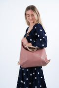 Hand Sewn Rose Pink Leather Backpack