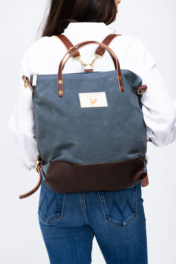 Slate Blue Waxed Canvas Original Backpack