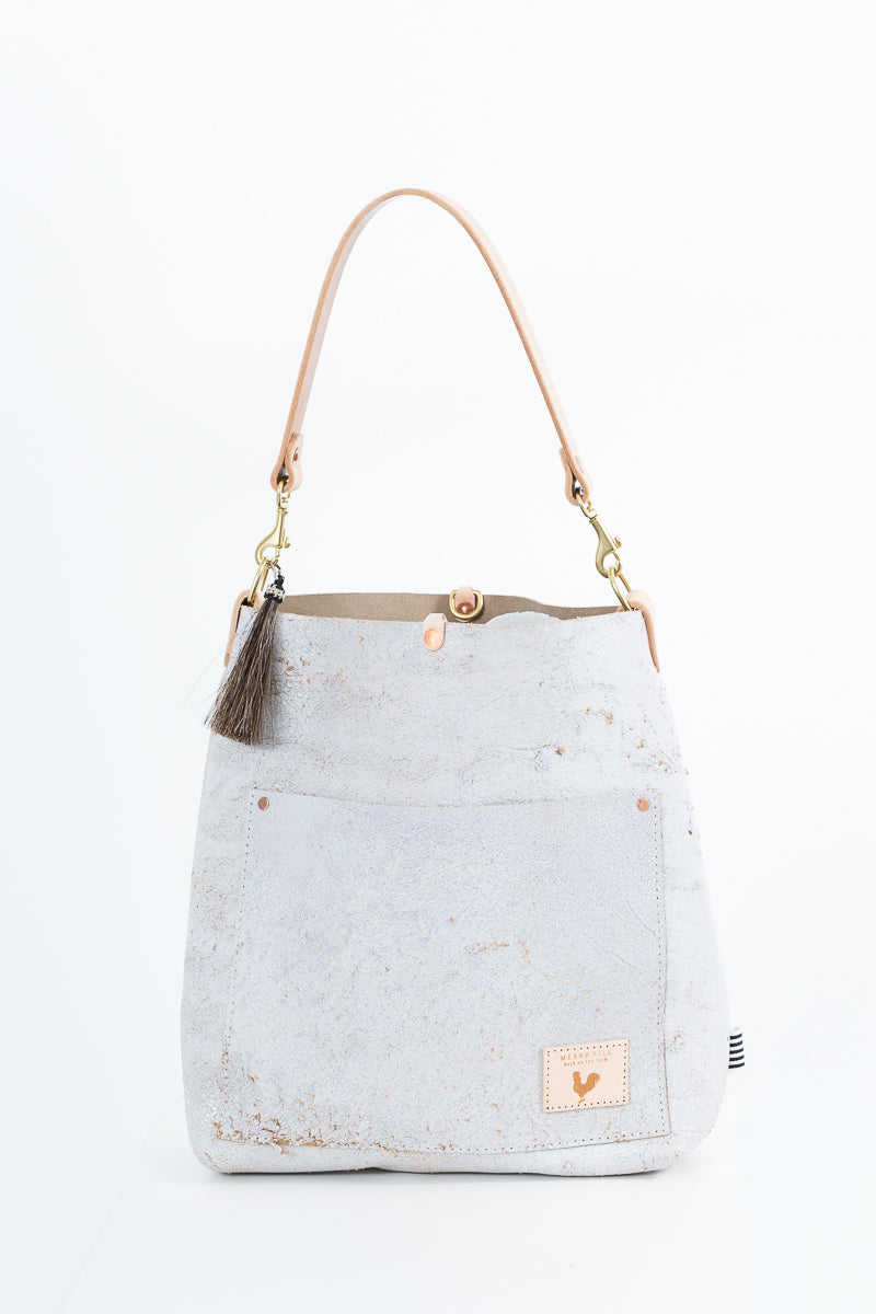 Birch White Leather Carryall & Crossbody | White Small Leather Bag
