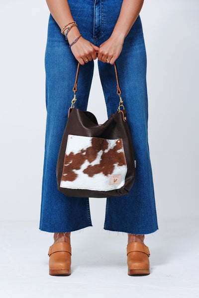 Hair on Hide Leather Carryall & Crossbody |Crossbody Large Leather