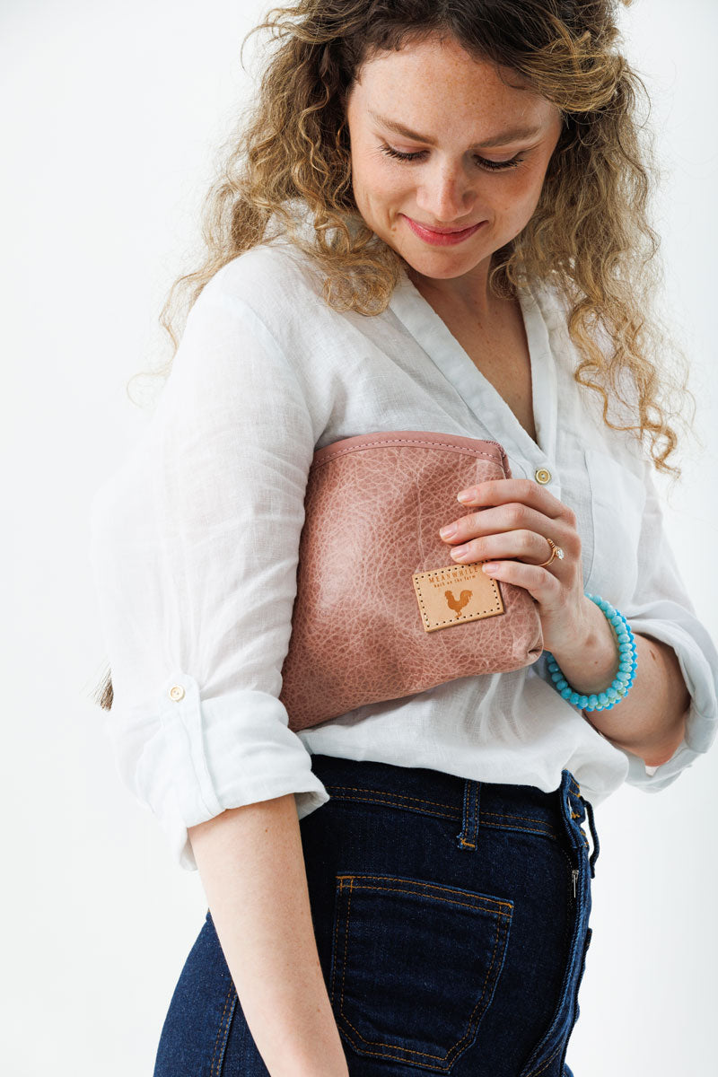 Rose Leather Clutch | Meanwhile Back on the Farm