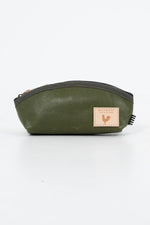 Hunter Green Leather Cosmetic Bag