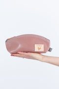 Hand Sewn Rose Pink Leather Pouch