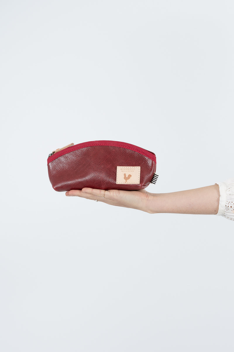 Ruby Leather Cosmetic Bag