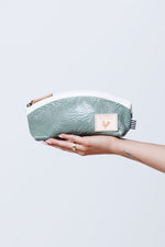 Seafoam Leather Cosmetic Bag