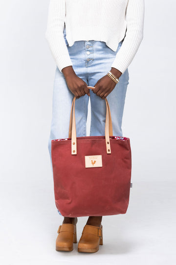 Nantucket Red Waxed Canvas Classic Tote