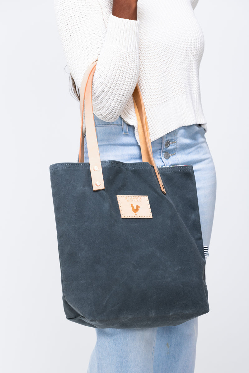 Slate Blue Waxed Canvas Classic Tote