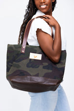 Camo Waxed Canvas Day Tote