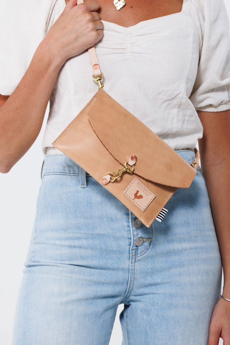 Light Brown Leather Envelope Bag