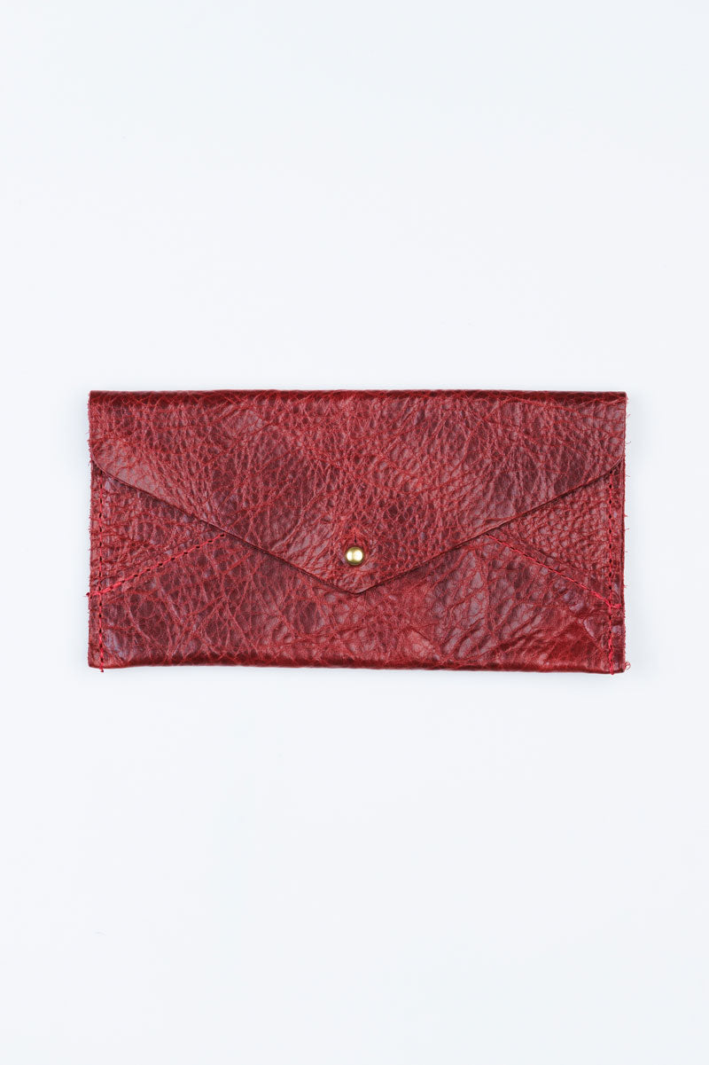 Ruby Red Leather Envelope Wallet