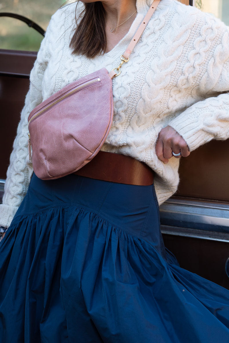 Rose Leather Fanny Bag | Fanny Pack | Belt Bag