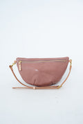 Handmade Rose Pink Leather Fanny Bag