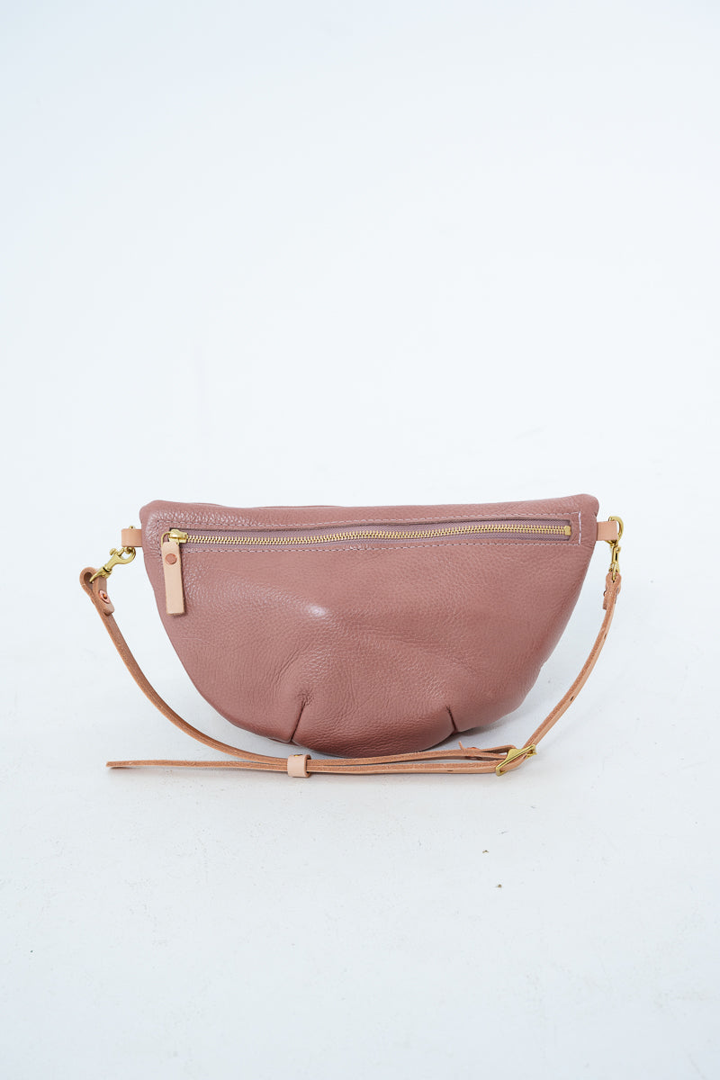 Handmade Rose Pink Leather Fanny Bag