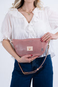 Handmade Rose Pink Leather Fanny Bag