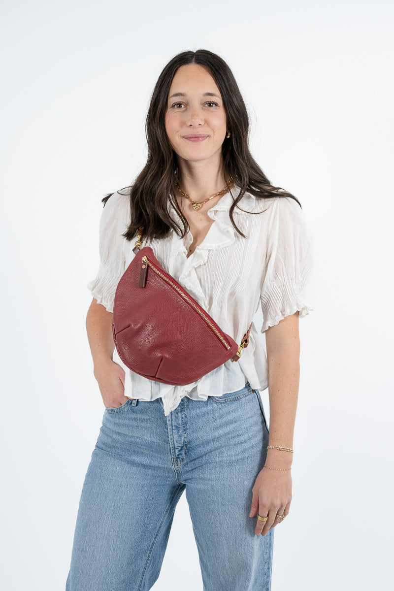 Ruby Leather Fanny Bag