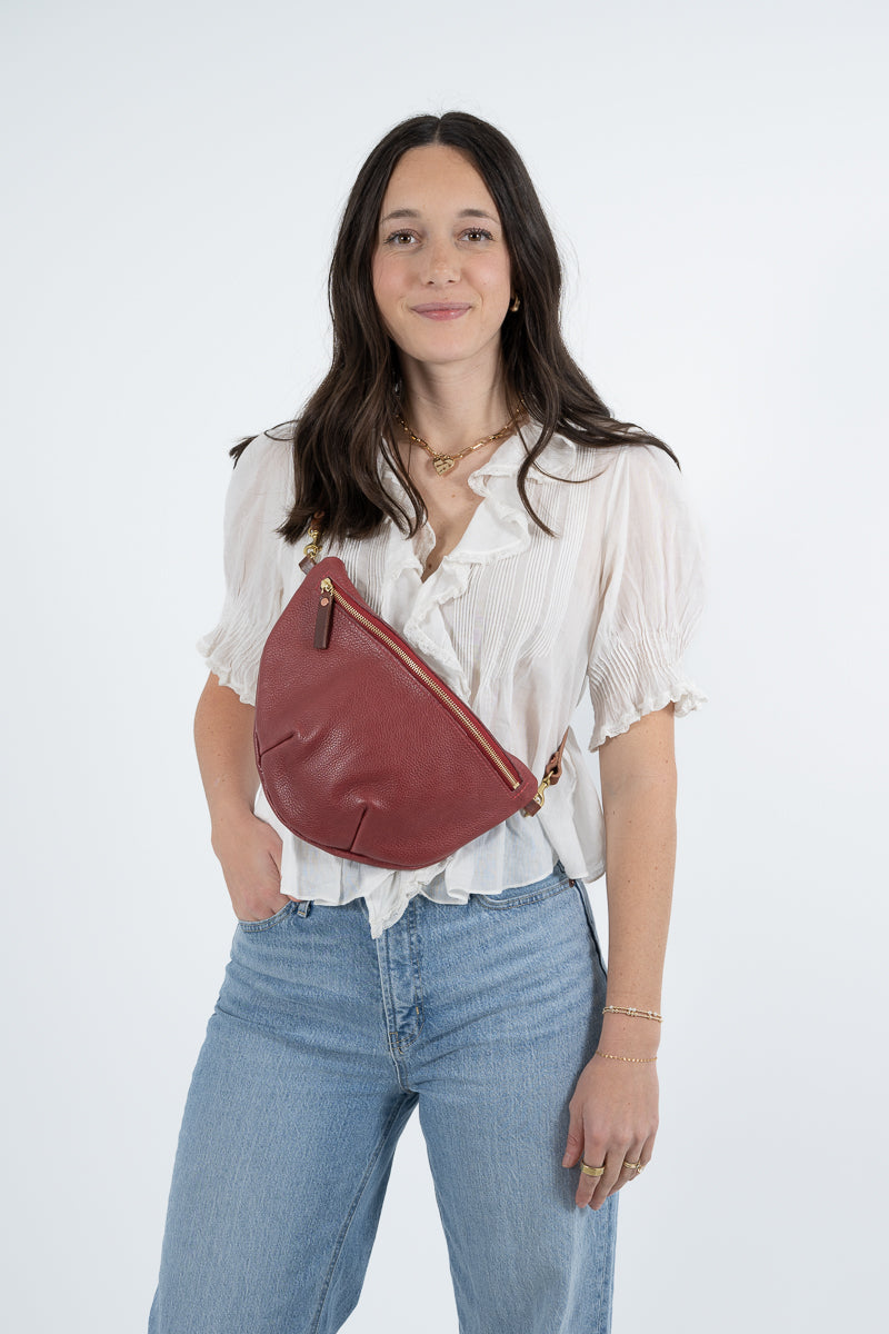 Ruby Leather Fanny Bag